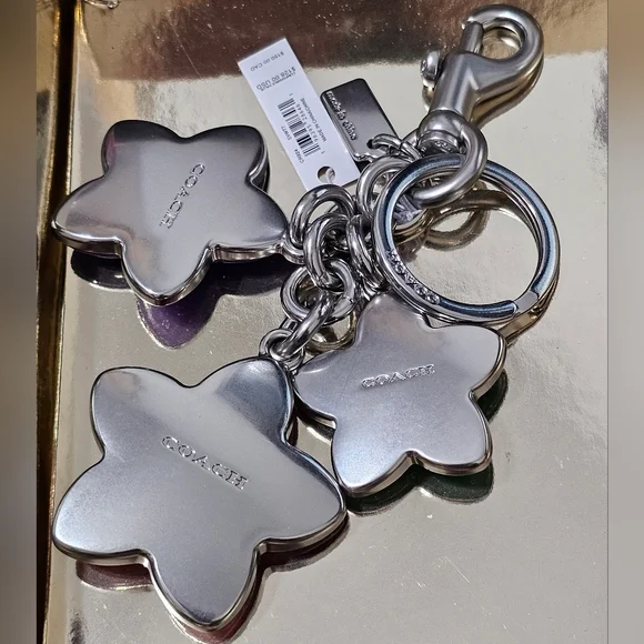 Coach Wildflower Cluster Bag Charm Keychain New with Tags - Picture 9 of 9